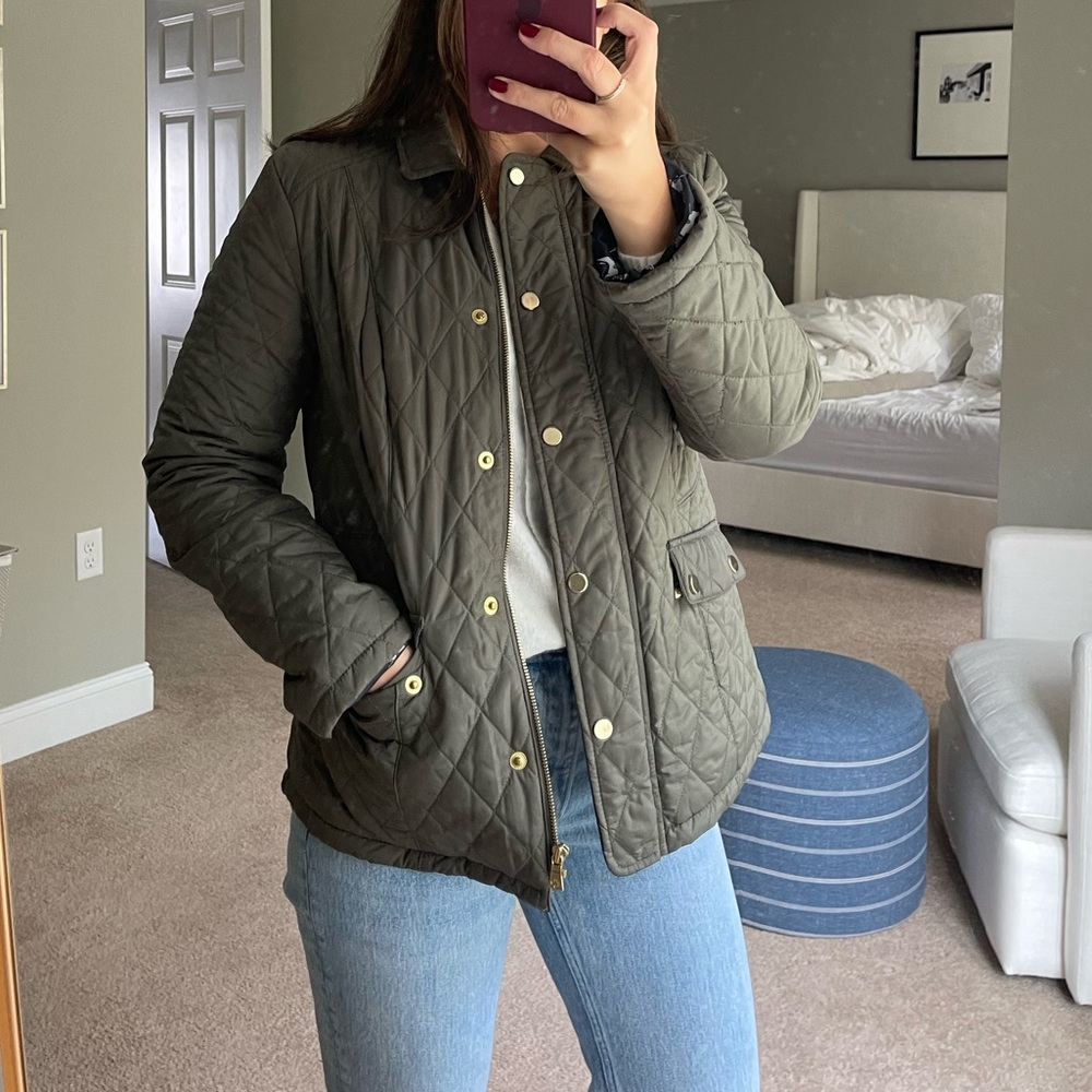 Brand New Quilted Fall Jacket! Color, moss green. Brand, Charter Club.